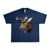 Navy moose buck deer head Urban Heavy Tee - LillyAllenDesigns