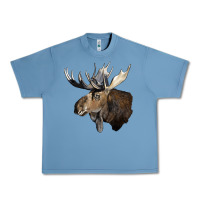 Pebble Blue moose buck deer head Urban Heavy Tee - LillyAllenDesigns