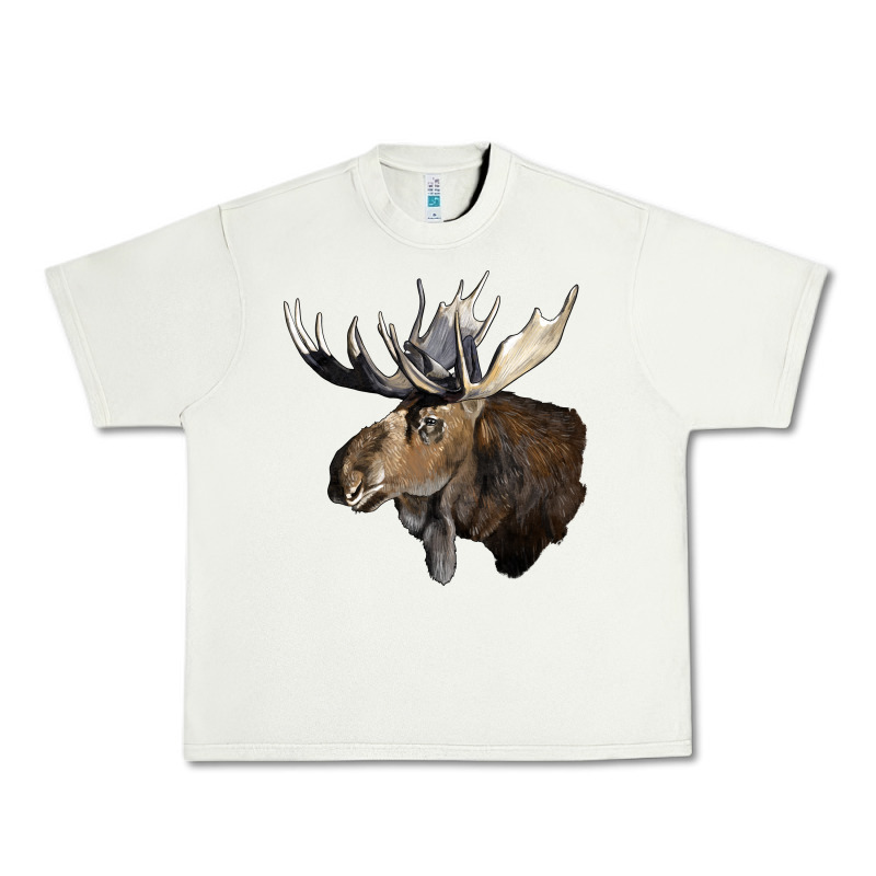 Moose Buck Deer Head Urban Heavy Tee by LillyAllenDesigns | Teevron