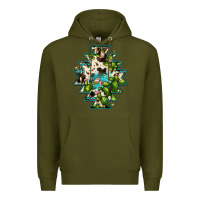 Army Green aztec  cowhide cactus gemstone Premium Hoodie - JahusDesignShop