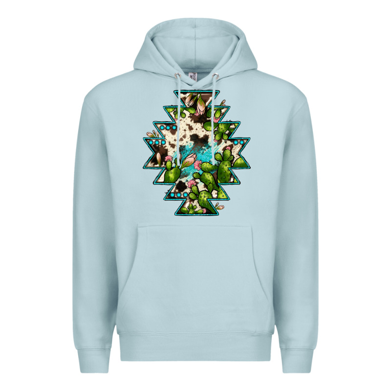 Aztec  Cowhide Cactus Gemstone Premium Hoodie by JahusDesignShop | Teevron