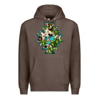 Coffee aztec  cowhide cactus gemstone Premium Hoodie - JahusDesignShop