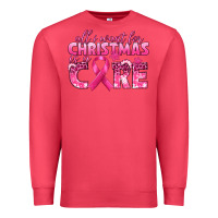 Cardinal all i want for christmas is a cure breast cancer Premium Sweatshirt - texasbilliewilder