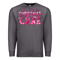 Charcoal Heather all i want for christmas is a cure breast cancer Premium Sweatshirt - texasbilliewilder