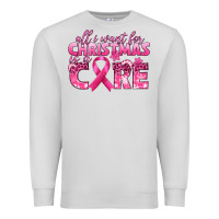 Dove Grey all i want for christmas is a cure breast cancer Premium Sweatshirt - texasbilliewilder