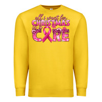 Lemon all i want for christmas is a cure breast cancer Premium Sweatshirt - texasbilliewilder
