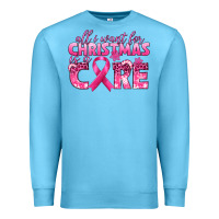 Ocean Blue all i want for christmas is a cure breast cancer Premium Sweatshirt - texasbilliewilder