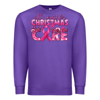 All I Want For Christmas Is A Cure Breast Cancer Premium Sweatshirt | Teevron