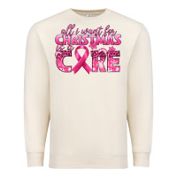 Sandshell all i want for christmas is a cure breast cancer Premium Sweatshirt - texasbilliewilder