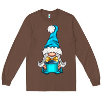 Chestnut winter gnome with gift Long Sleeve Tee - NancyCooperArtShop