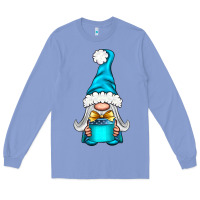 Colony Blue winter gnome with gift Long Sleeve Tee - NancyCooperArtShop