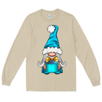 Mushroom winter gnome with gift Long Sleeve Tee - NancyCooperArtShop
