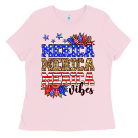 Bubblegum Pink Merica merica merica vibes Ladies Tee - Neo Western