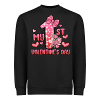 Black my first valentines day Heavyweight Sweatshirt - MaliasSmallBusiness