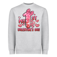 Heather Grey my first valentines day Heavyweight Sweatshirt - MaliasSmallBusiness