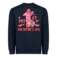 Navy my first valentines day Heavyweight Sweatshirt - MaliasSmallBusiness