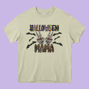 Halloween Mama Heavy Core Tee Designed By Cowhidedigitalart