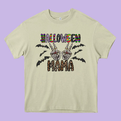 Halloween Mama Heavy Core Tee Designed By Cowhidedigitalart