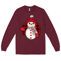 Burgundy snowman christmas Long Sleeve Tee - JahusDesignShop