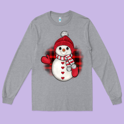 Snowman Christmas Long Sleeve Tee Designed By Jahusdesignshop