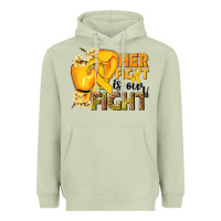 Matcha Her fight is our fight Childhood Cancer yellow Heavyweight Hoodie - NancyCooperArtShop