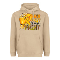 Mushroom Her fight is our fight Childhood Cancer yellow Heavyweight Hoodie - NancyCooperArtShop