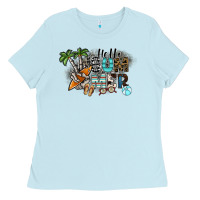 Baby Blue hello summer Ladies Tee - SublimationCraftShop