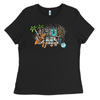 Black hello summer Ladies Tee - SublimationCraftShop
