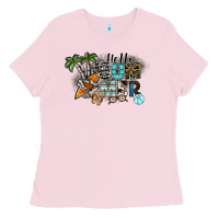 Bubblegum Pink hello summer Ladies Tee - SublimationCraftShop