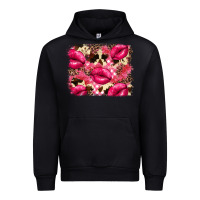 Black Valentine's Day pink plaid red glitter cowhide Urban Hoodie - FaDigitalArtStudio
