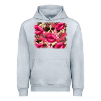 Heather Grey Valentine's Day pink plaid red glitter cowhide Urban Hoodie - FaDigitalArtStudio