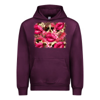 Mauve Wine Valentine's Day pink plaid red glitter cowhide Urban Hoodie - FaDigitalArtStudio