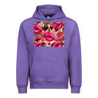 Tulip Valentine's Day pink plaid red glitter cowhide Urban Hoodie - FaDigitalArtStudio