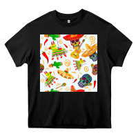 Black mexico seamless pattern Heavy Core Tee - FaDigitalArtStudio