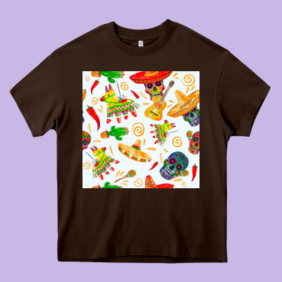 Mexico Seamless Pattern Heavy Core Tee Designed By Fadigitalartstudio