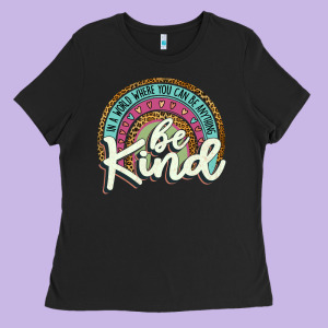 Be Kind   Leopard Ladies Tee Designed By Jahusdesignshop