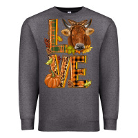 Charcoal Heather Love fall cow Premium Sweatshirt - NancyCooperArtShop