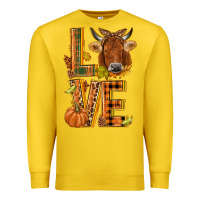 Lemon Love fall cow Premium Sweatshirt - NancyCooperArtShop