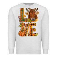 Oatmeal Heather Love fall cow Premium Sweatshirt - NancyCooperArtShop
