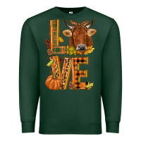 Sports Green Love fall cow Premium Sweatshirt - NancyCooperArtShop