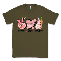 Army Green peace love easter Classic Tee - MaliasSmallBusiness