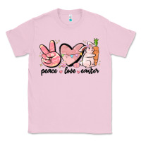 Bubblegum Pink peace love easter Classic Tee - MaliasSmallBusiness
