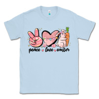 Dusty Blue peace love easter Classic Tee - MaliasSmallBusiness