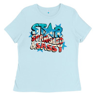 Baby Blue Star spangled and sassy 4th of july Ladies Tee - CowGirlArtShop