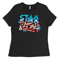 Black Star spangled and sassy 4th of july Ladies Tee - CowGirlArtShop