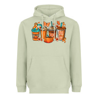 Matcha Kidney Cancer coffee cups orange ribbon Heavyweight Hoodie - NancyCooperArtShop