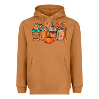 Kidney Cancer Coffee Cups Orange Ribbon Heavyweight Hoodie | Teevron