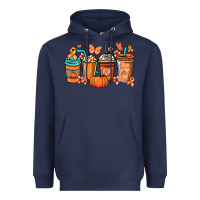 Navy Kidney Cancer coffee cups orange ribbon Heavyweight Hoodie - NancyCooperArtShop