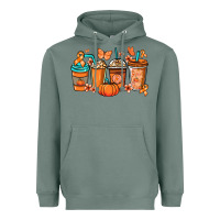 Sage Kidney Cancer coffee cups orange ribbon Heavyweight Hoodie - NancyCooperArtShop