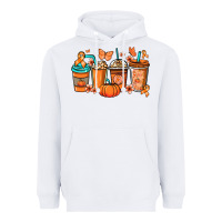 White Kidney Cancer coffee cups orange ribbon Heavyweight Hoodie - NancyCooperArtShop
